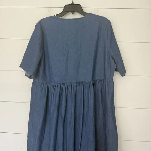 Woman Within Women’s 16W Blue Ruffle Maxi Dress Plus Size