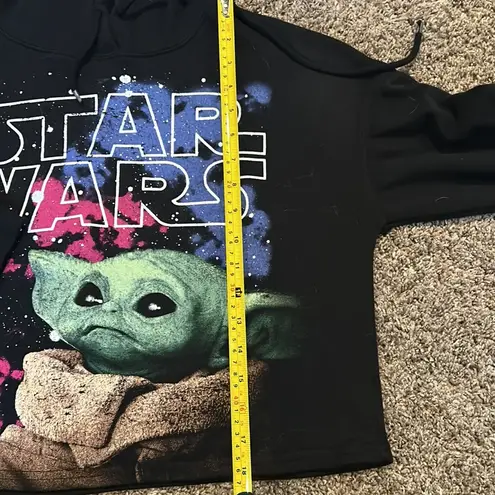 Star Wars  Black Cropped Hooded Sweatshirt Ladies Large
