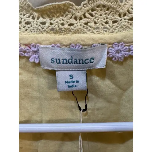 Sundance Women's Valeria Eyelet Shirt Yellow Long Sleeve Size Small Catalog Boho