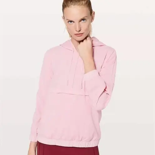 LuluLemon Pack light pull over Dusty Rose Pink 1/2 Zip Pullover top, size 8