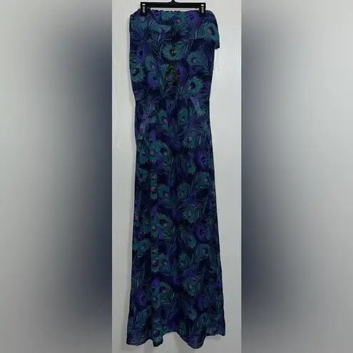 PacSun NWT!  Kirra Peacock Pattern Maxi Dress with Pockets 14-16”