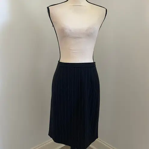 Michael Kors Pinstripe Pencil Skirt Size 10 Black Career Business Corporate Chic