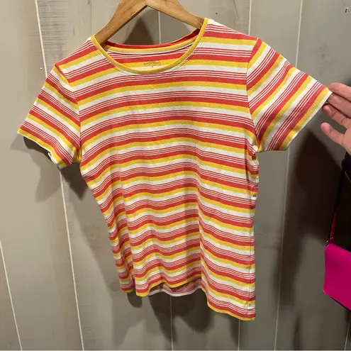 Northern Reflections Cute vintage 90s-Y2K Normcore tropical striped t-shirt cotton