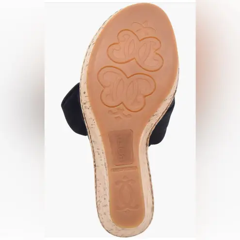 Born Black Cork Wedge Sandals Size 10