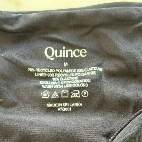 Quince NWT Italian High Rise Black Bikini Bottom Swimwear Sz M