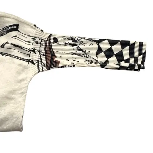 NWT ~ Oversized Abstract Checked Walk City Art Deco Woman Sweater ~ OneSize Black Size undefined