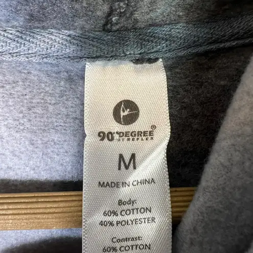 NWT 90 Degree By Reflex Hoodie Womens M Blue Tie Dye Crop Fleece Cool Girl Urban Size M