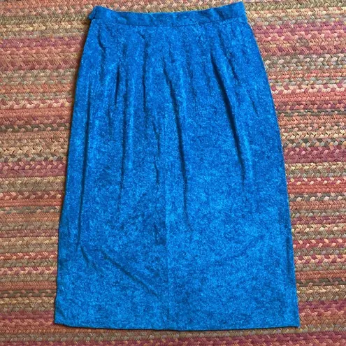 VTG BLUE TERRY CLOTH TWO PIECE BLAZER & PENCIL SKIRT SET BUSINESS GIRL BOSS