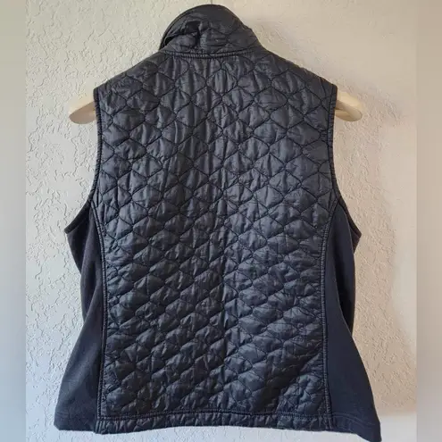 L.L.Bean  Womens Sherpa Fleece Lined Quilted Black Vest Size Large