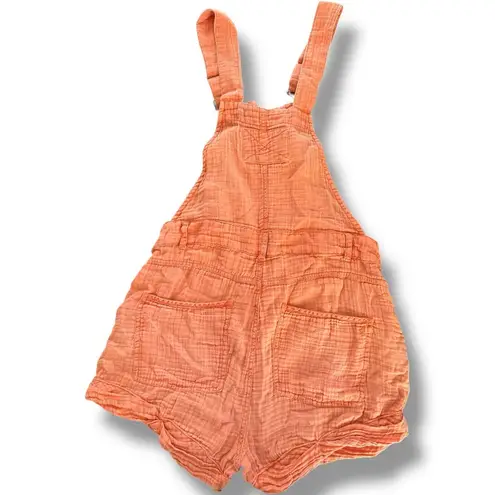 Pilcro Gauze Micro Overalls Orange Short Romper S