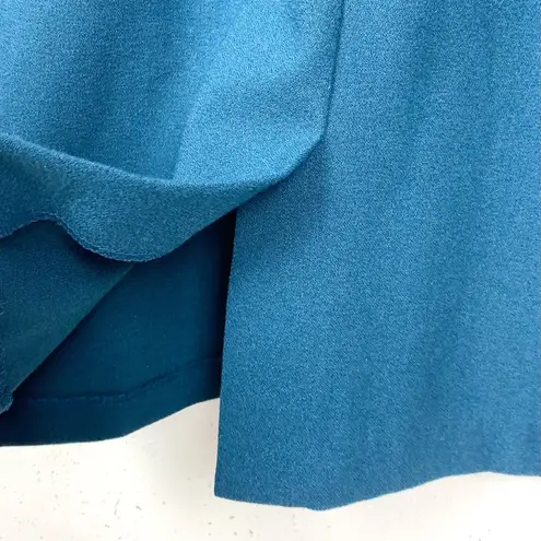 Esley Pleated Shoulder Sheath Dress Long Sleeve Button Cuff Blue Size Medium