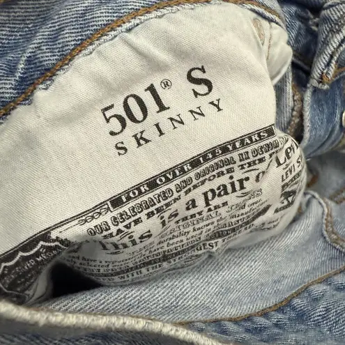 Levi's  501 S Skinny Jeans Women size 32 Premium Denim Distressed