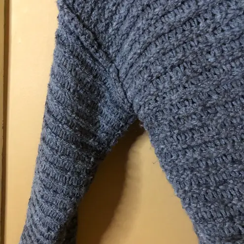 Aerie  Wool Blend‎ Cowl Neck Drop Shoulder Open Knit Sweater Blue Size Small