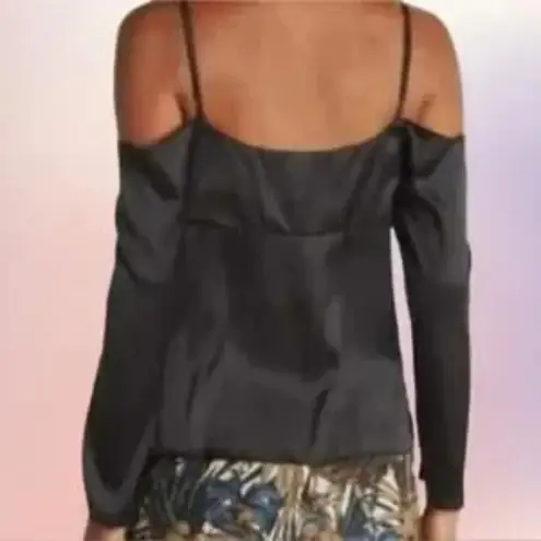 WAYF cold shoulder tie strap cami in black