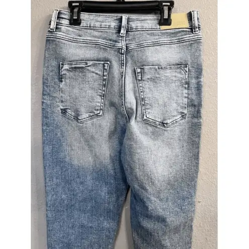 Denim 1982 Womens Blue Cotton Blend Skinny Raw Hem Jeans Size 36 Waist 27" Blue