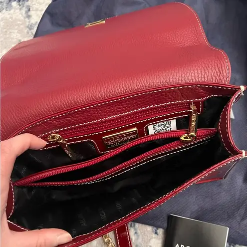 NWOT Arcadia Red and Gold Crossbody Bag with Chain Strap