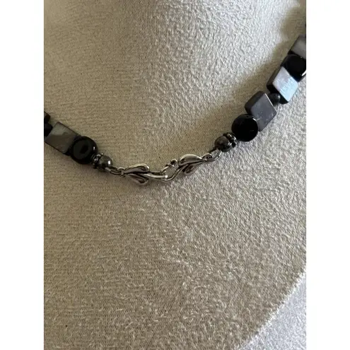 Artisan, Stone, Bead, Jasper 22 Inch Gray, Black And Red Bold Necklace, nature Gray