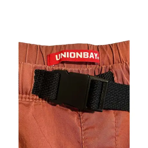 Unionbay  Cargo Shorts Women's Size XL Burnt Orange Black Belt 5 Inch Inseam NEW