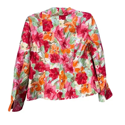 kim rogers Floral Blazer and Skirt Size 8 Pink Orange Green Spring Summer