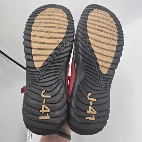 Jambu J-41 JBU Orchid Red Mary Jane Shoes Womens 10M Vegan Cutout Floral Comfort