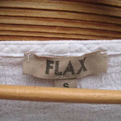 Flax White Textured Knit Linen Cotton Mini Dress