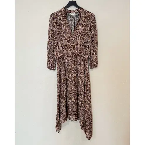 Zadig & Voltaire Zadig & Voltaire Rowdy Satin Thorn Asymmetric Midi Dress Boho Parisian Size L