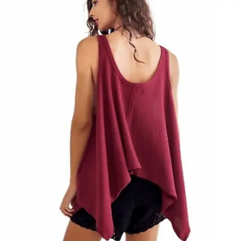 We The Free Free People Sing La La Tank Gone Gogi Red Oversized Top Tank NEW W-092 Sz M