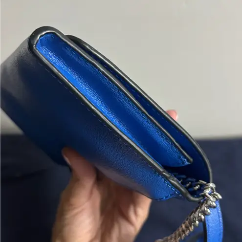 Karl Lagerfeld Paris Lourdes Blue Crossbody Bag with wristlet strap