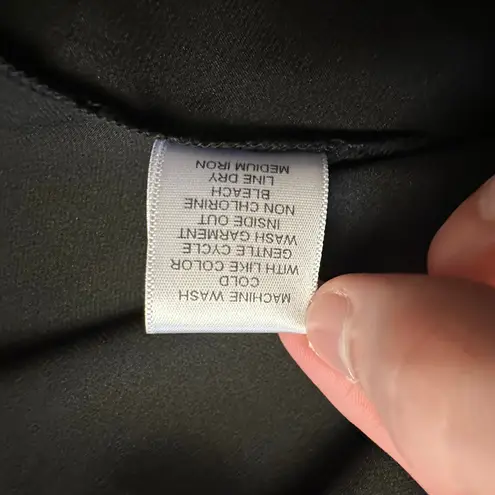 Zinc Vintage Y2K Black Pleated Cross Back Satin Look Halter Top Size Large