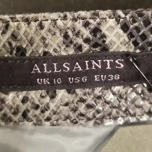 ALLSAINTS ππ Lena Oba Leather Skirt ~ Snake Green