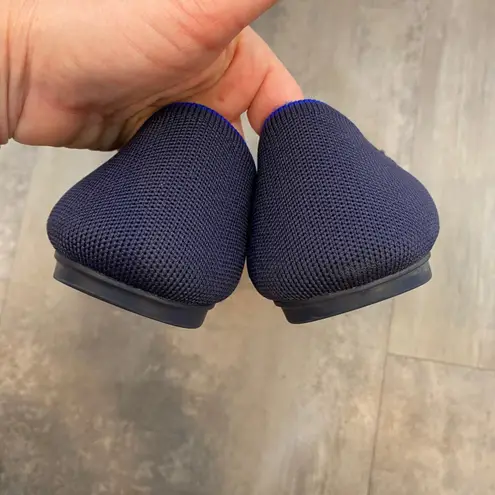 Rothy's RARE Lattice Flats Maritime Navy Blue Stitch Round Toe Size 10