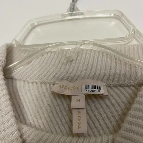 Rebecca Taylor wool tan knit high neck tie waist sweater size medium