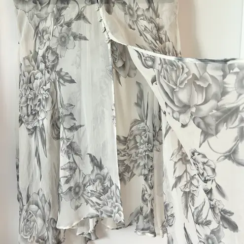 Zimmermann 100% Silk Floral Sheer Flowy Ruffle Blouse Size 1