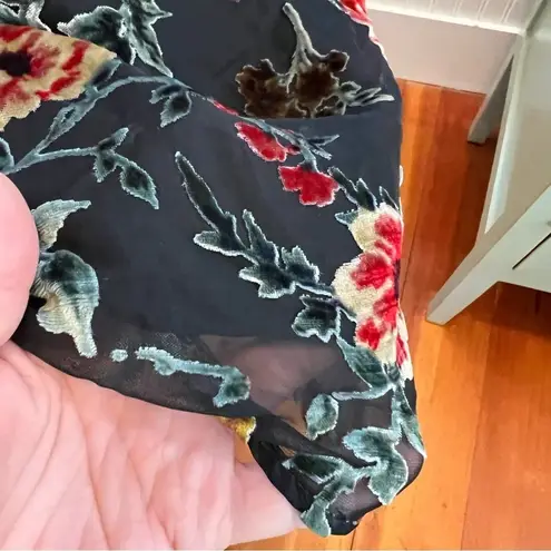 Miss Me Black Burnt Out Velvet Floral Dress Size Small Fits Medium Floral Fairy