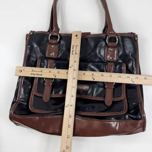 Franco Sarto  Faux Leather Large Tote Shoulder Bag Black Brown