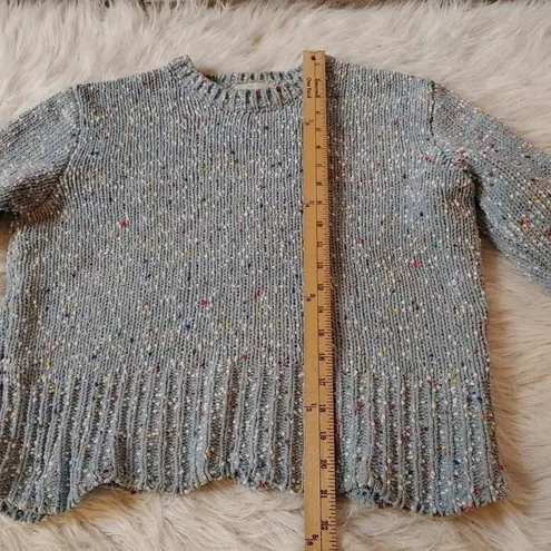 Jun & Ivy  Size Small S Light Blue Multi Colored Dots Knit Sweater Crew Kneck T - Image 2
