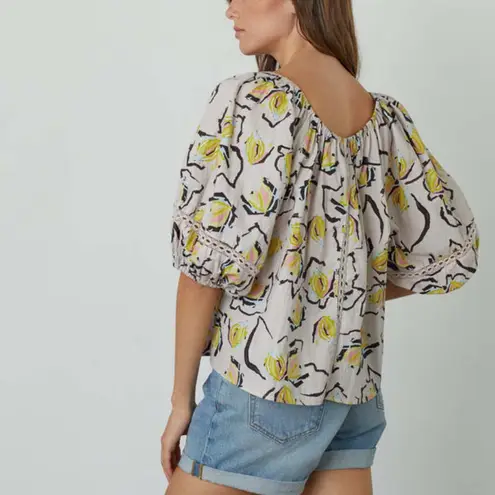 VELVET by GRAHAM & SPENCER Zoey Printed Top Medium Brown