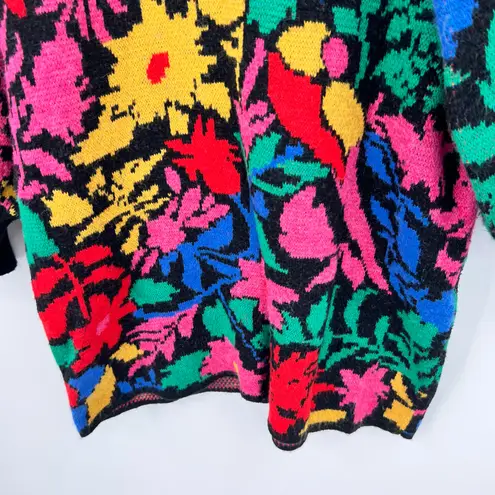 Farm Rio Anthropologie TROPICAL GARDEN SWEATER MIDI mock neck DRESS size large