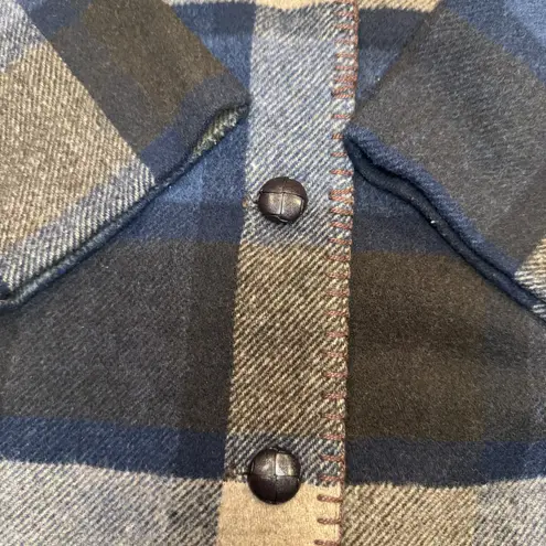 Vtg Willow Ridge Petite 10 Wool Blend Plaid Jacket Coat Blue Academia Grannycore