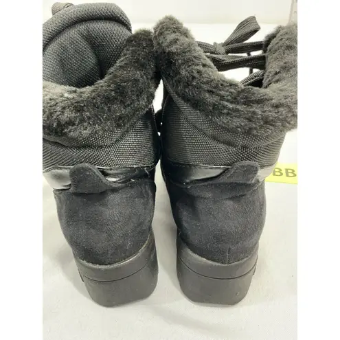 Rocawear Womans Scottie Size 6.5 Black Lace Up Faux Leather Combat Boots