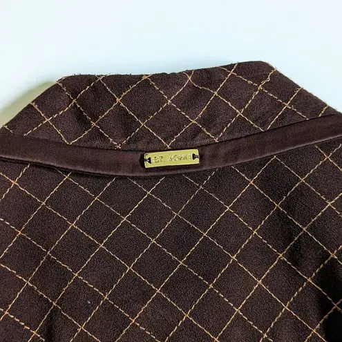 St. John Vintage 1990s Sport Chocolate Brown Quilted Suit Set Blazer Trousers 90s