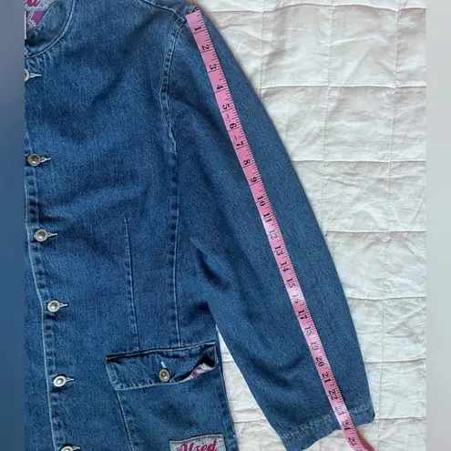 Vintage The Used Blue Denim Fitted Chore Coat Equestrian Horse Girl