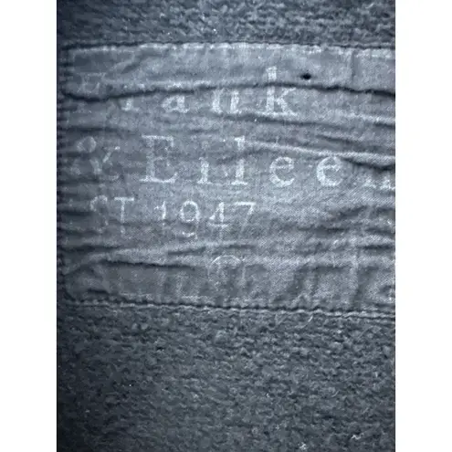 Frank & Eileen Willa Wrap Dress Womens Medium Triple Fleece Black Old Money