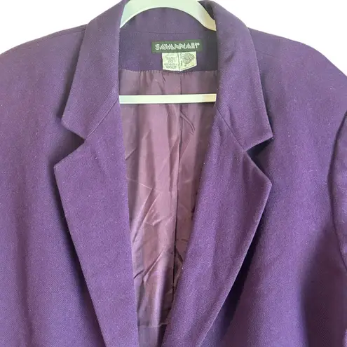Vintage Savannah Blazer Womens 20 Purple Wool Sport Coat Jacket Boho Chic Preppy Size undefined