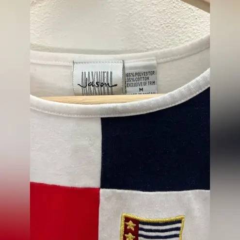 Jason Maxwell Vintage 90s USA Flag Embroidered Shirt Size Medium