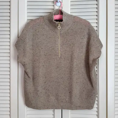 Elliott Lauren Quarter Zip Sweater Tan Size M