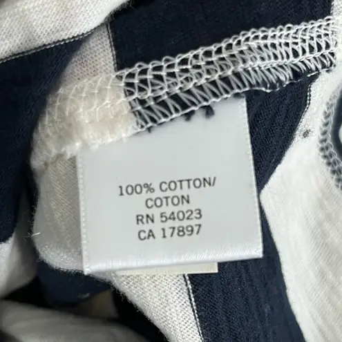 Banana Republic  White and Navy Striped Tee Shirt Dress