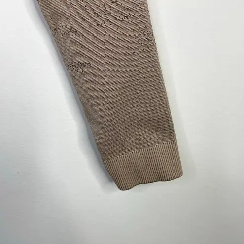 Gymshark  Adapt Ombre Lifting Crop Top Long Sleeve Brown geometric Print Womens S