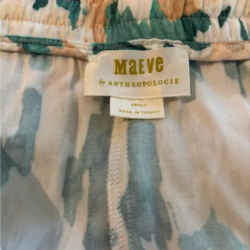 Maeve Anthropologie  black and white white polka dot‎ cropped wide leg pants.