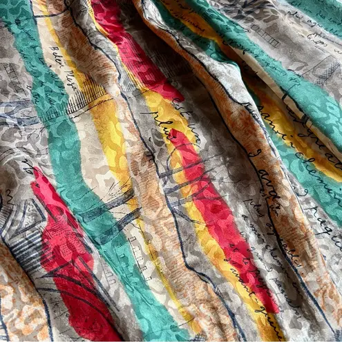 Vintage French Script 80s Satin Brocade Funky Blouse Tan Size 8